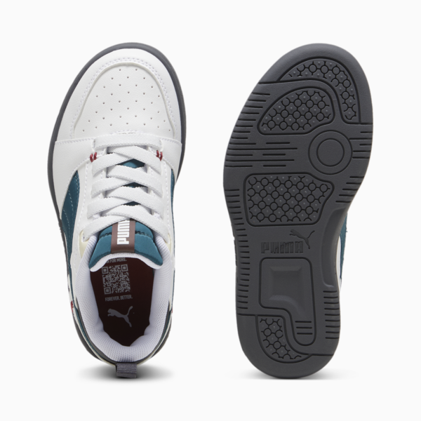 Tenis Infantiles Rebound V6 Lo Mid 90s, PUMA White-Cold Green-Galactic Gray, large-MEX