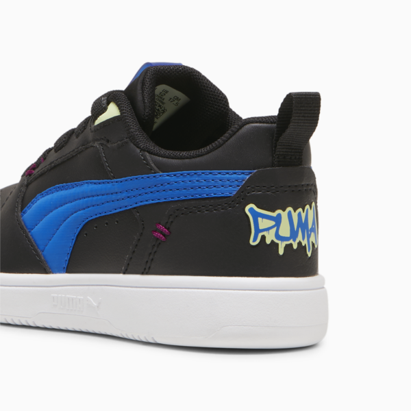 Rebound V6 Lo Mid 90s Sneakers Kids, PUMA Black-Hyperlink Blue-PUMA White, large-ZAF