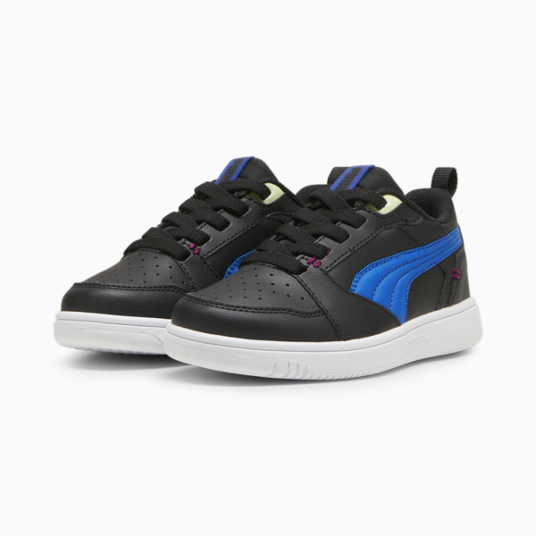 Rebound V6 Lo Mid 90s Sneakers Kids, PUMA Black-Hyperlink Blue-PUMA White, large-ZAF