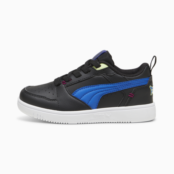 Rebound V6 Lo Mid 90s Sneakers Kids, PUMA Black-Hyperlink Blue-PUMA White, large-ZAF