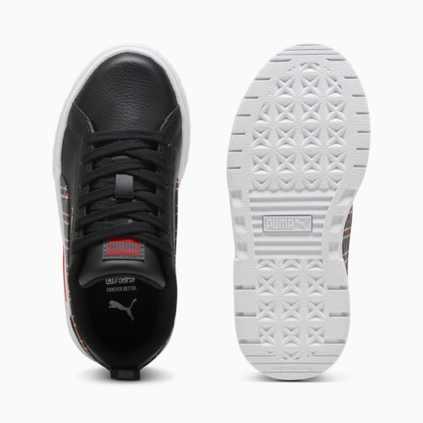 Mayze Winter Tartan Sneakers Kids, PUMA Black-For All Time Red, large-ZAF