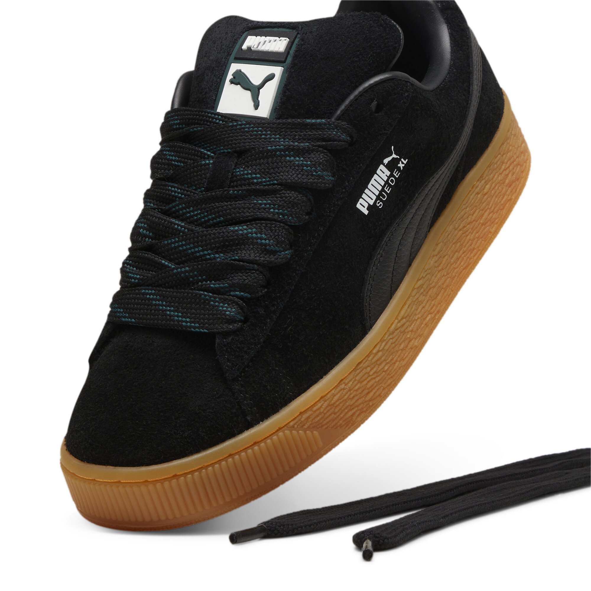 Puma Suede XL Flecked Unisex, Black, Size 40.5, Shoes