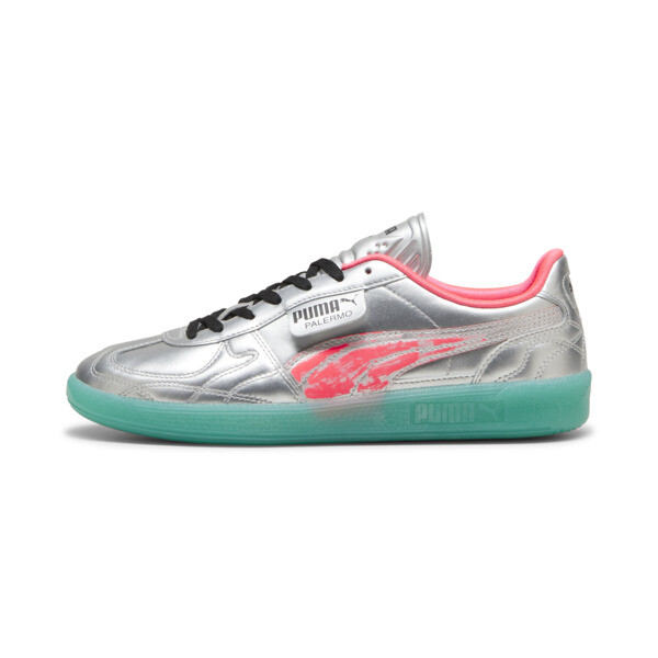 Puma Palermo New Gen Footy Sneakers In Silver-sparkling Green