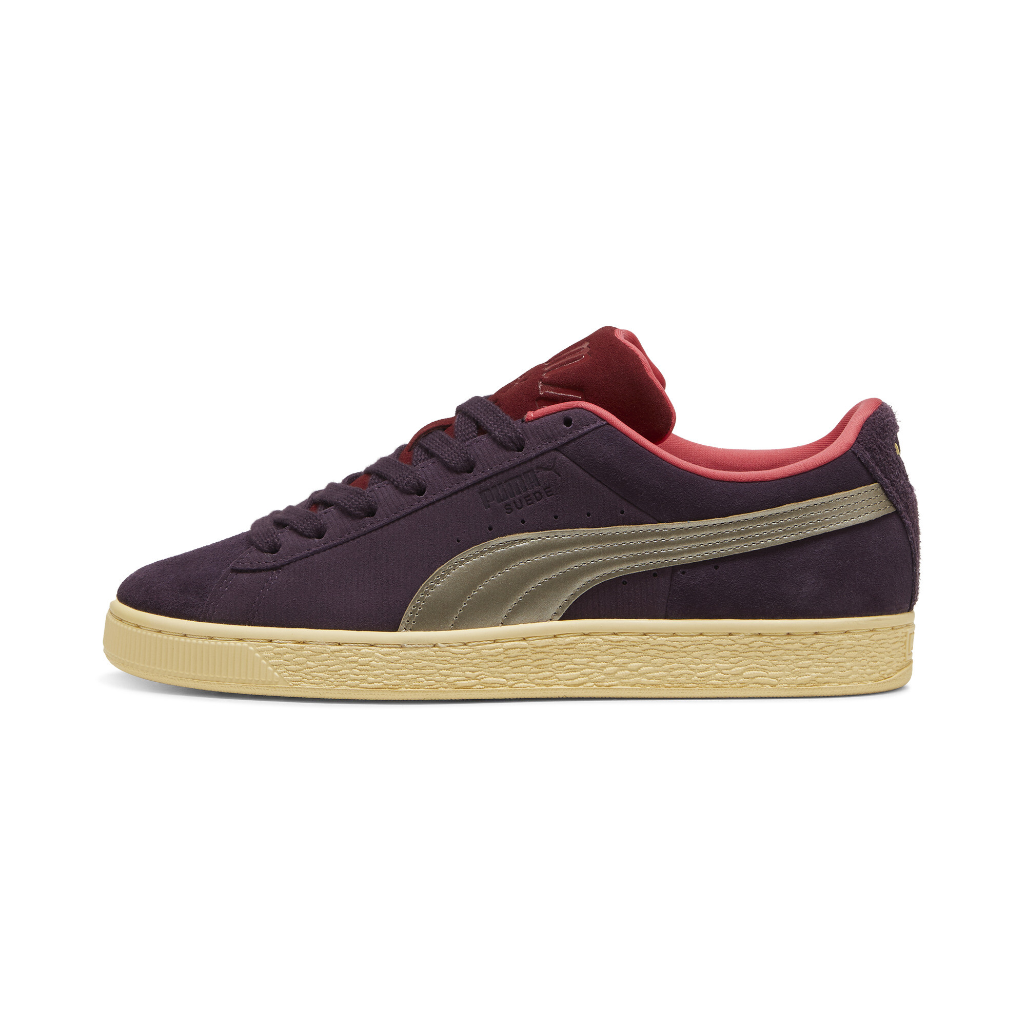 Puma suede preto e roxo best sale