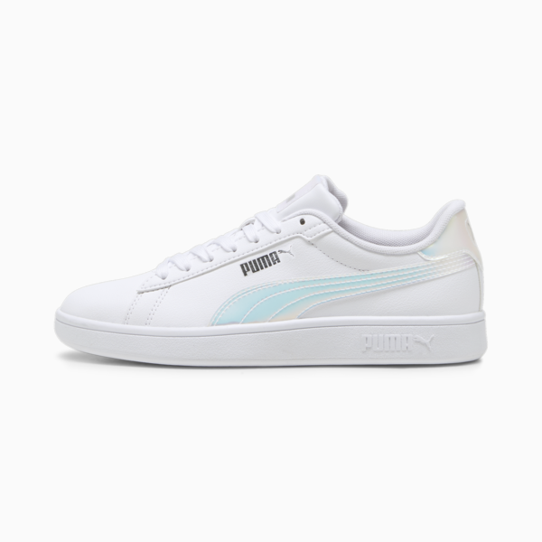 Smash 3.0 Holo 2.0 Sneakers Youth, PUMA White-Mauve Mist-PUMA Silver, large-ZAF