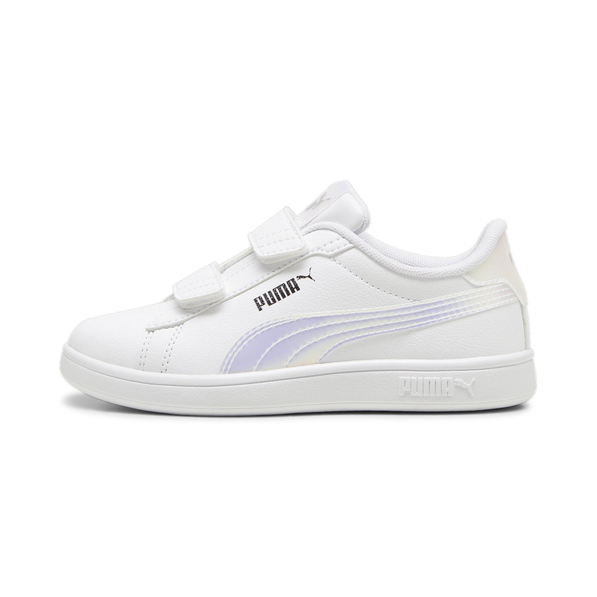 Puma Smash 3.0 Holo 2.0 Sneakers Kinder Schuhe | Mit Plain | White/Mauve Mist/Silver | Größe: 28