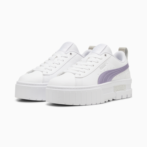 Mayze Glow-Up Sneakers Women, PUMA White-Feather Gray, large-MEX
