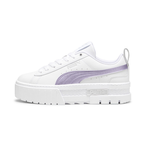 Puma Women's Mayze Glow Up Sneakers In White-feather Gray