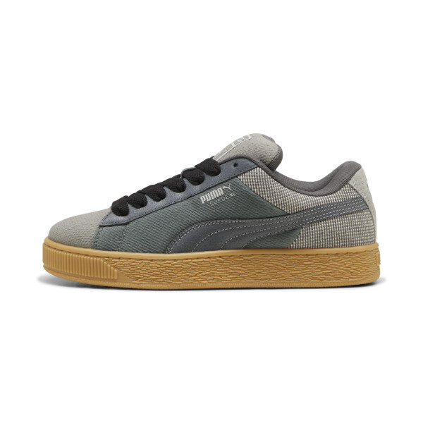 Puma Suede Xl Denim Sneakers In Shadow Gray-warm White