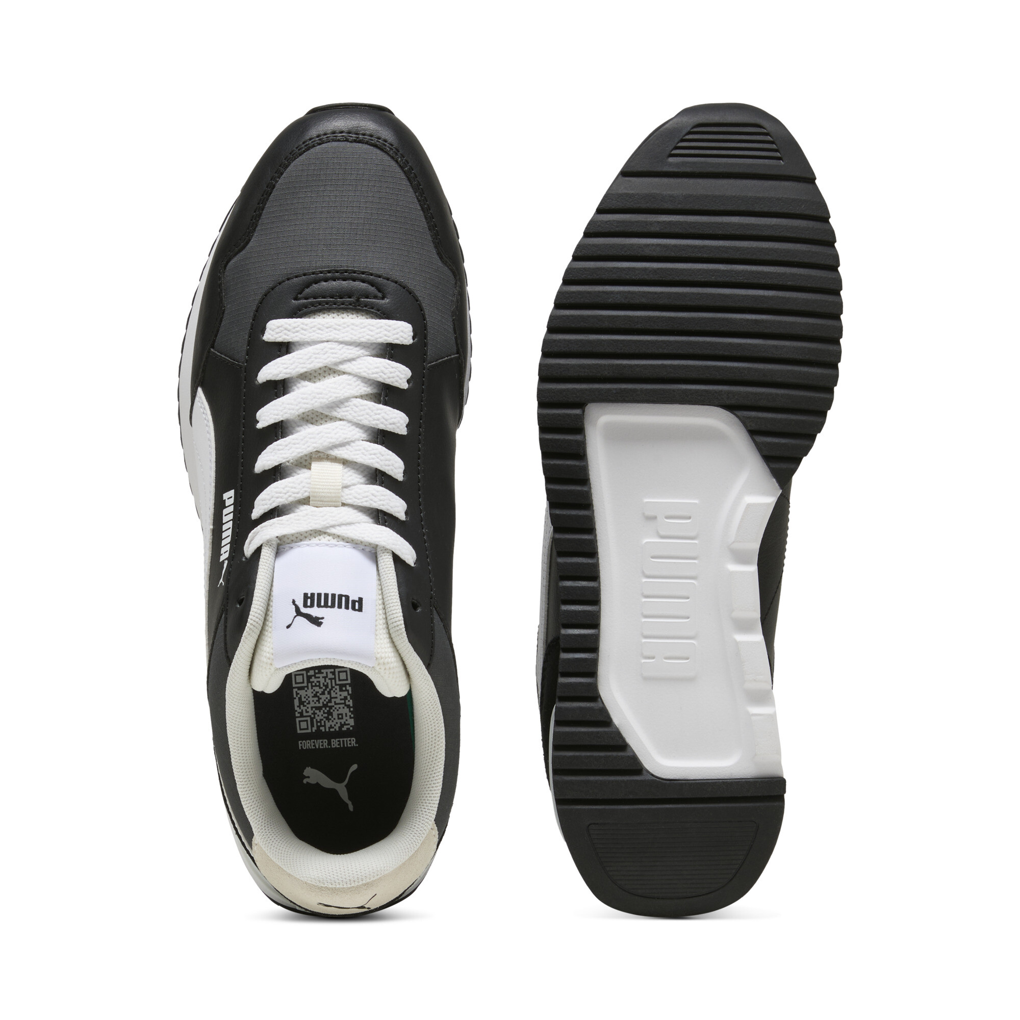 PUMA Adapter sneakers, Zwart/Grijs/Wit, Maat 44,5 thumbnail 4