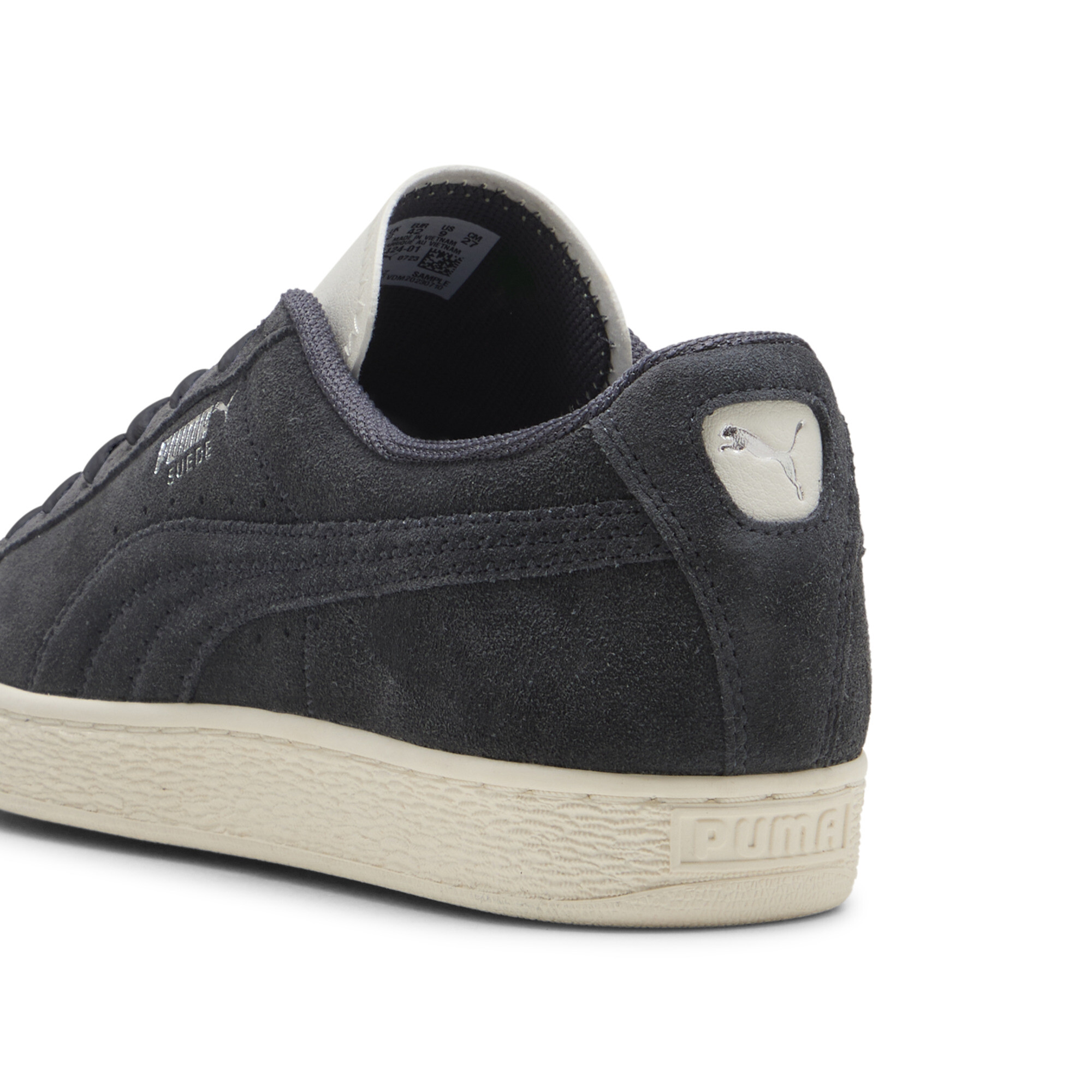 Kids' PUMA Suede Premium Sneakers In Gray, Size EU 44.5