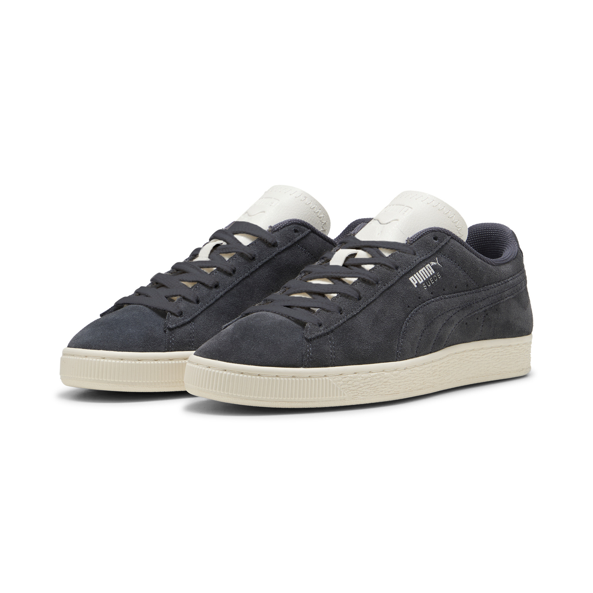 Kids' PUMA Suede Premium Sneakers In Gray, Size EU 44.5