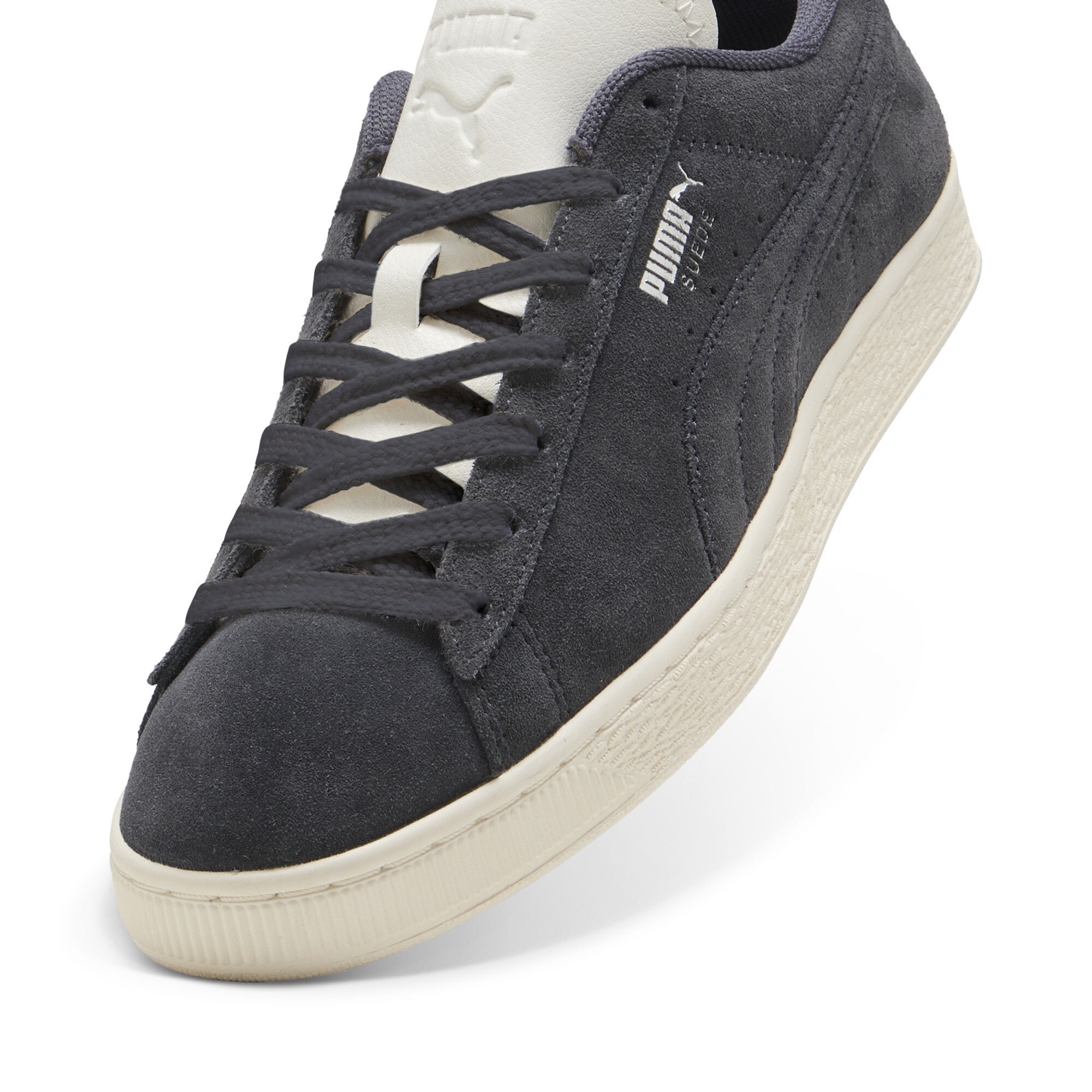 Kids' PUMA Suede Premium Sneakers In Gray, Size EU 44.5