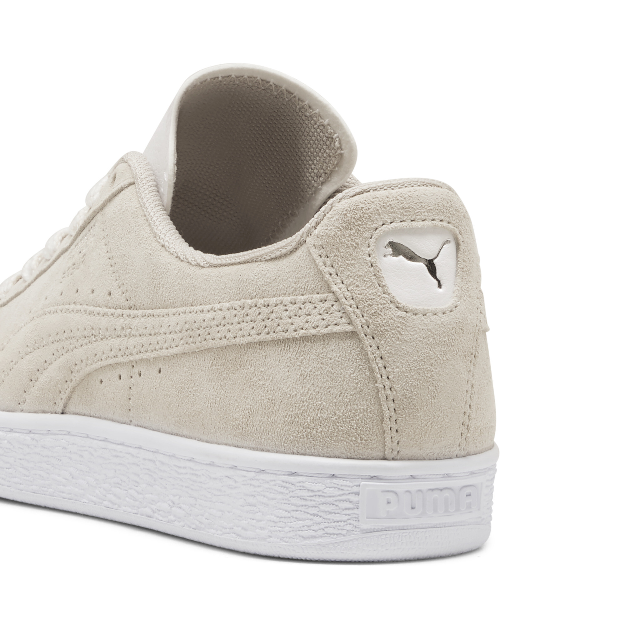 Kids' PUMA Suede Premium Sneakers In White, Size EU 41