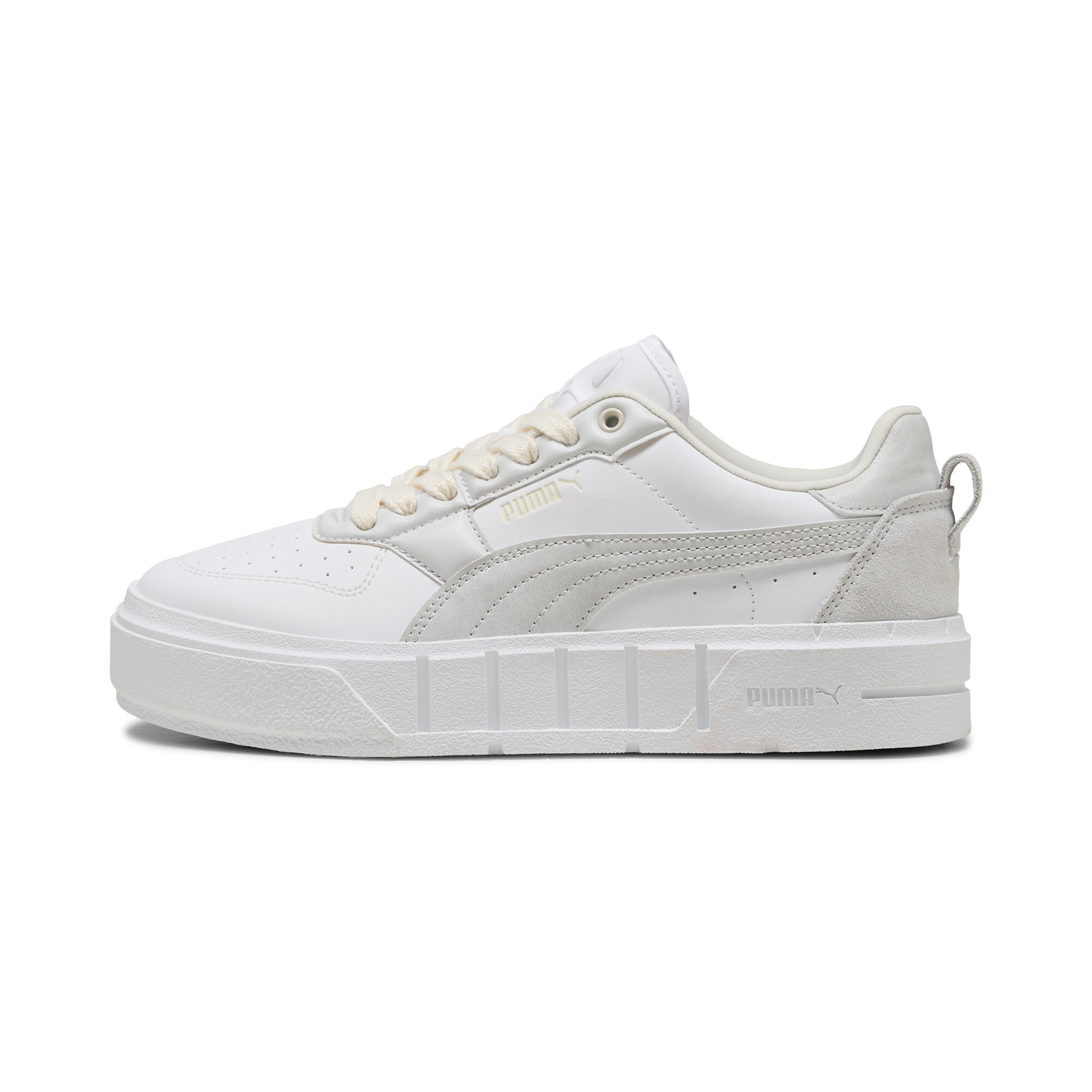 Puma Cali Court Winter Volume Sneakers Damen Schuhe | Mit Plain | White/Feather Gray | Größe: 37.5