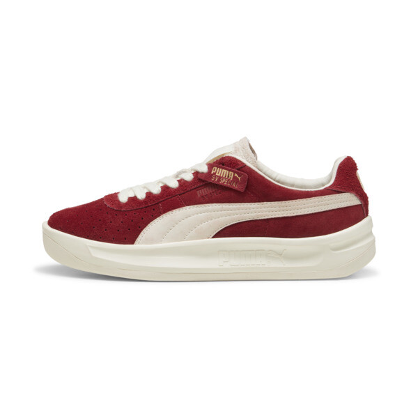 Puma Suede Split Sneakers In Intense Red-frosted Ivory