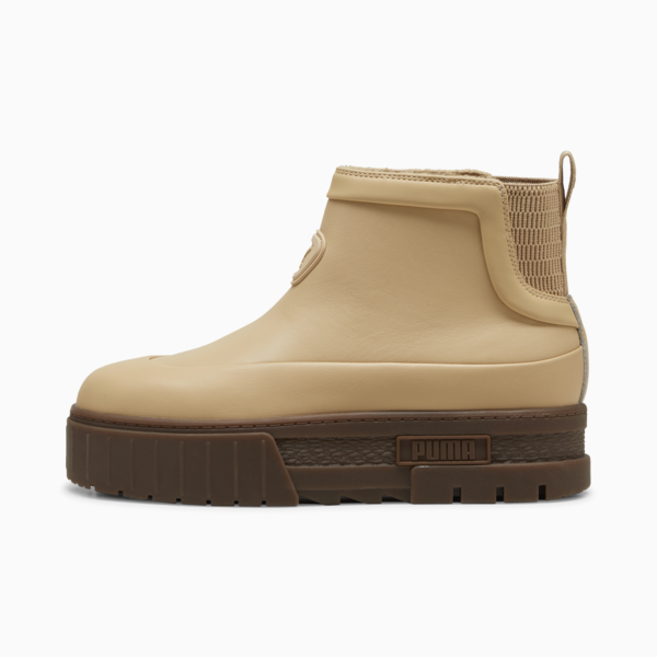 Mayze Wellis Leather Mid Boots Women, Sand Dune, large-ZAF