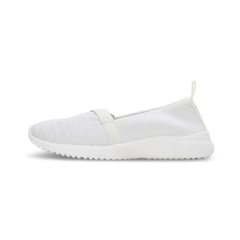 Women's PUMA Adelina Space Metallics Shoes in White/Silver size UK 7