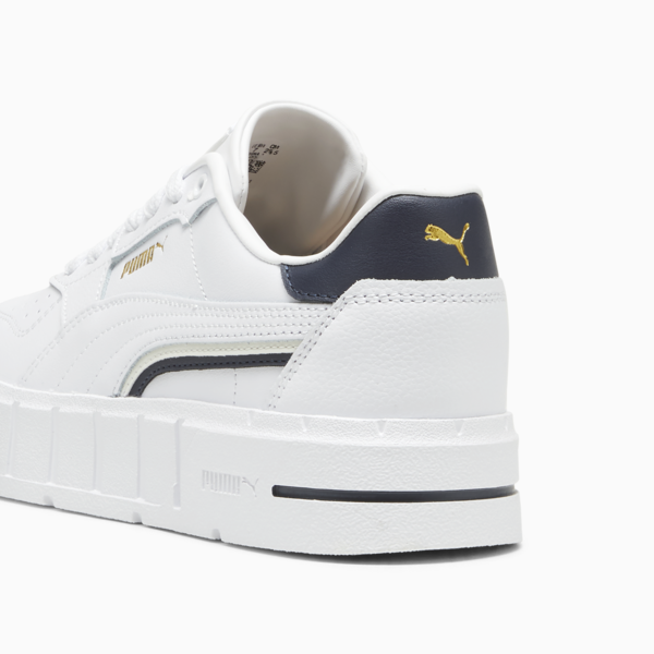 Cali Court Classics Women's Shoe, PUMA White-PUMA Gold-Cool Dark Gray, large-ZAF