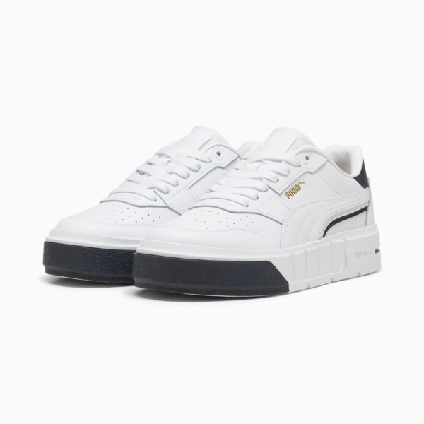 Cali Court Classics Women's Shoe, PUMA White-PUMA Gold-Cool Dark Gray, large-ZAF