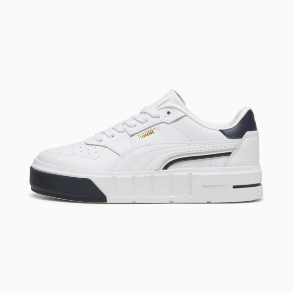 Cali Court Classics Women's Shoe, PUMA White-PUMA Gold-Cool Dark Gray, large-ZAF