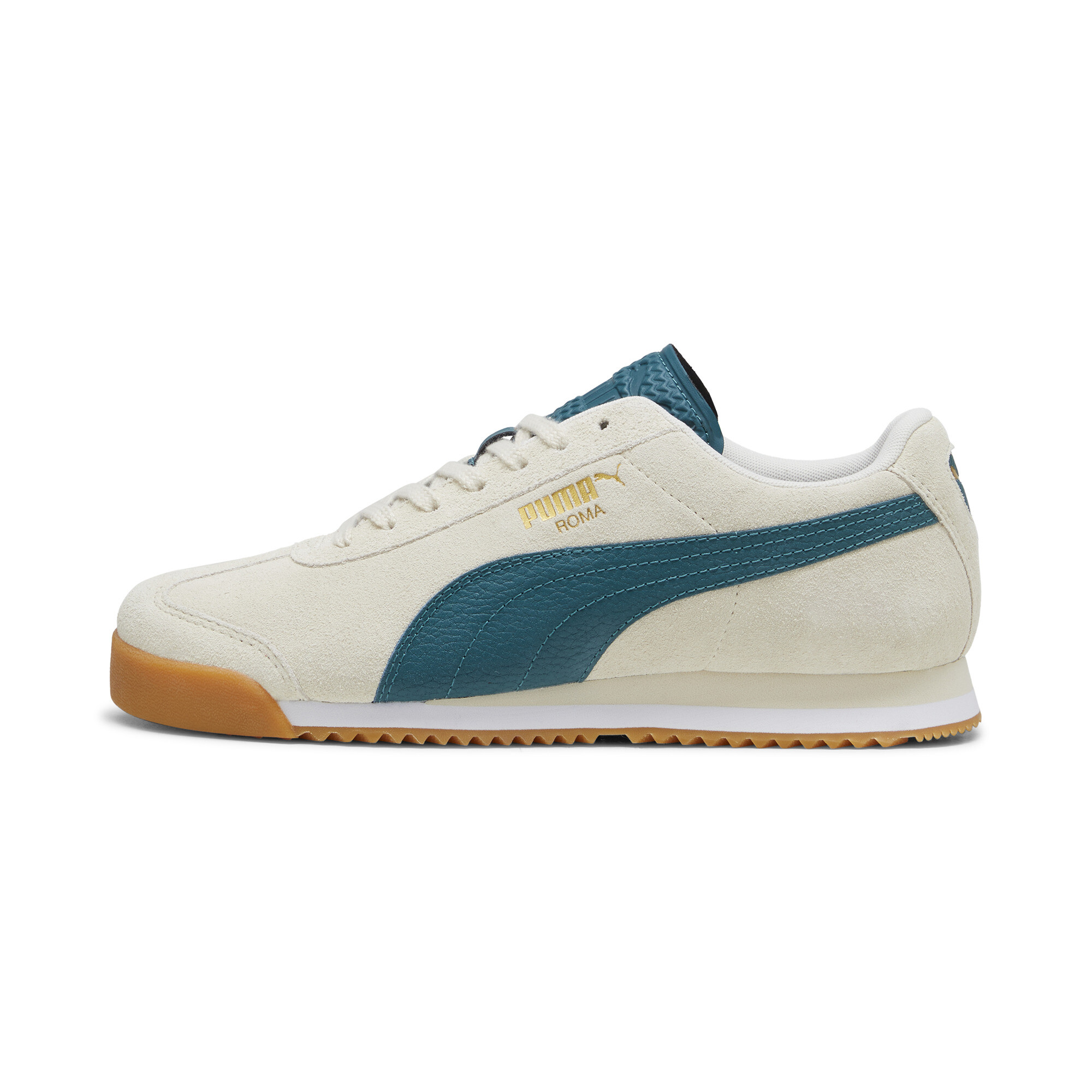 Puma Roma Suede Sneakers Unisex Schuhe | Mit Colorful | Alpine Snow/Cold Green/Gum | Größe: 40