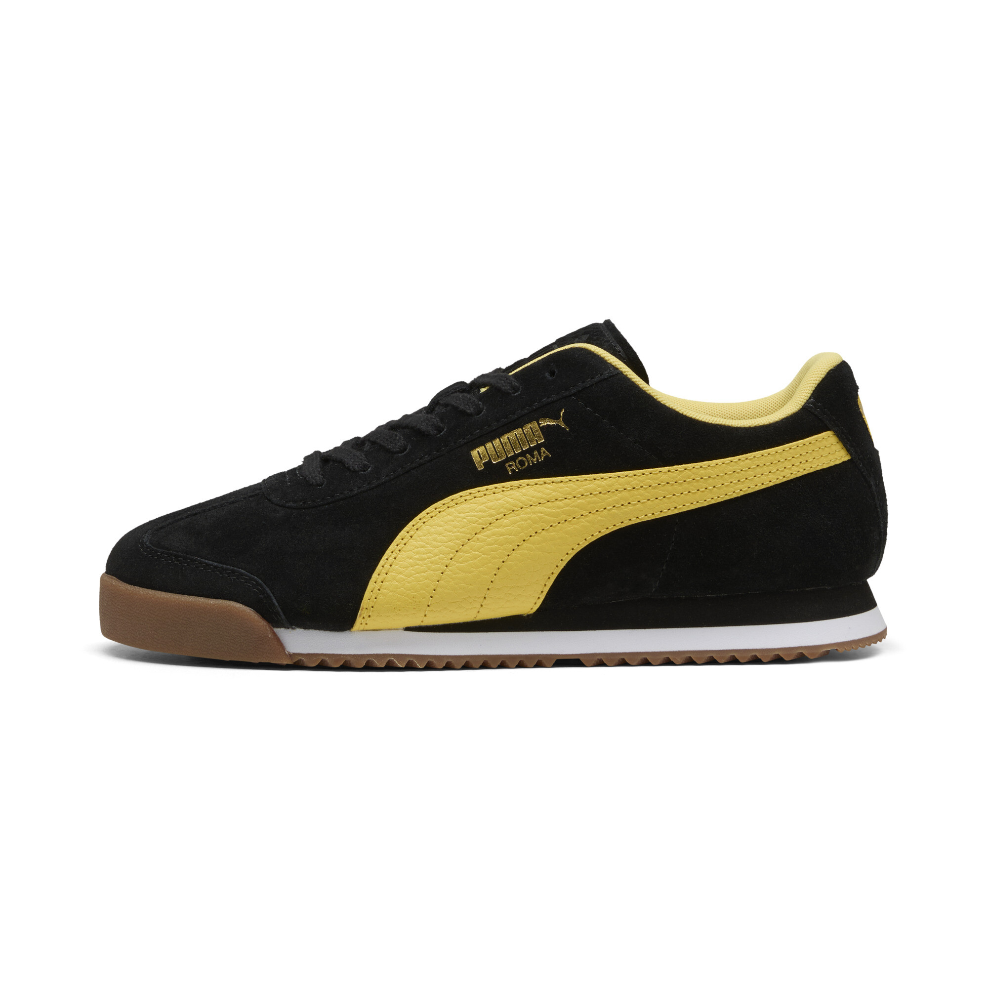 Puma Roma Suede Sneakers Unisex Schuhe | Mit Colorful | Black/Sunny Yellow | Größe: 39