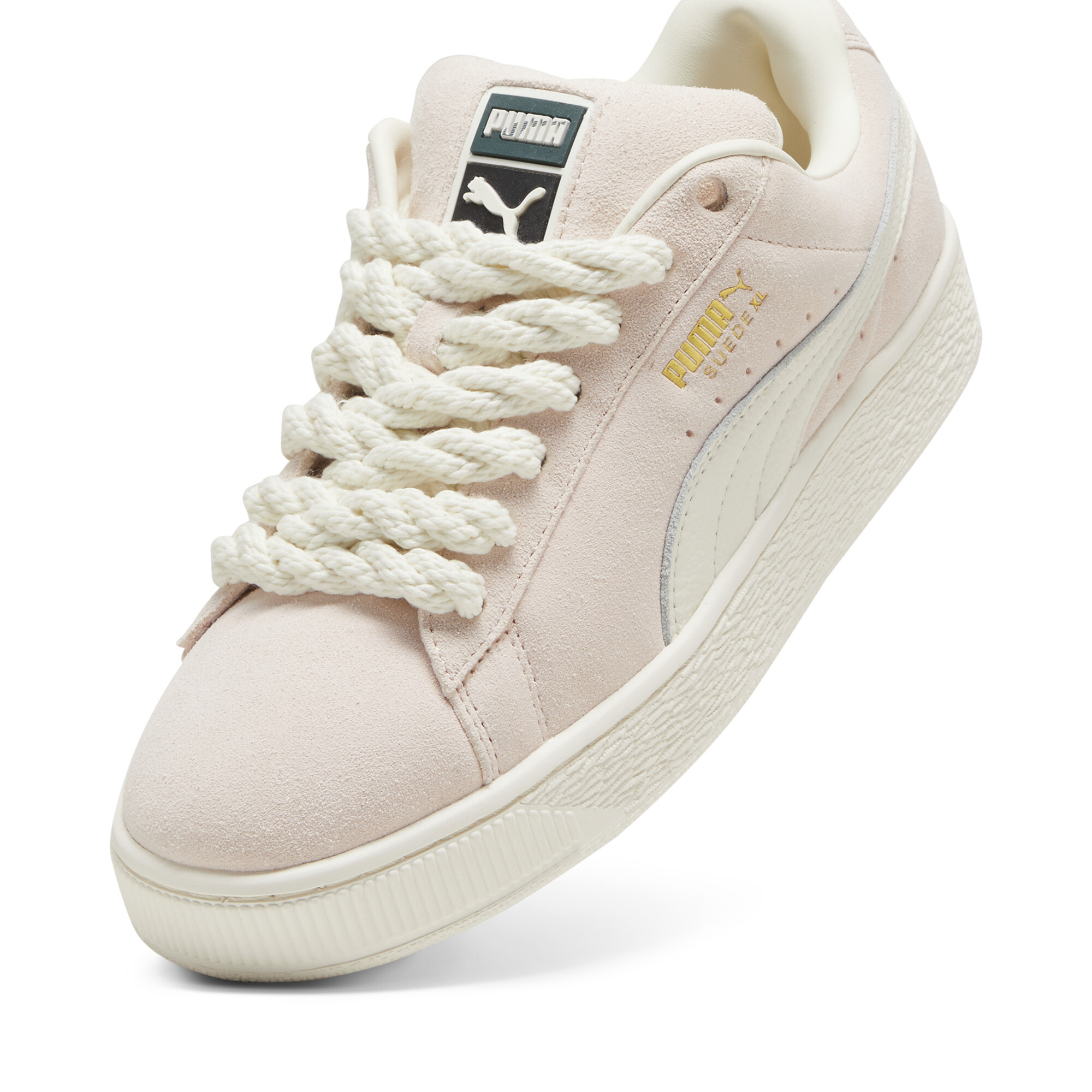 Suede XL uniseks sneakers met touw, Roze/Wit, Maat 37,5 | PUMA