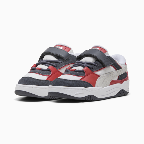 Zapatillas PUMA-180 para niños, PUMA White-Red Fire-Galactic Gray, large-ARG