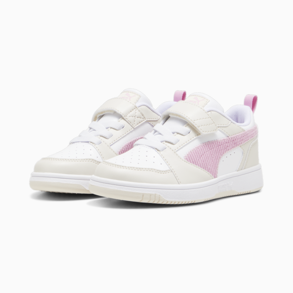 Rebound V6 lo Cord Sneakers Kids, Alpine Snow-Mauved Out-PUMA White, large-ZAF