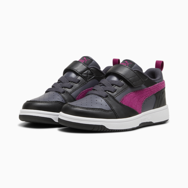 Rebound V6 lo Cord Sneakers Kids, PUMA Black-Magenta Gleam-Galactic Gray, large-ZAF