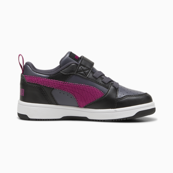 Rebound V6 lo Cord Sneakers Kids, PUMA Black-Magenta Gleam-Galactic Gray, large-ZAF