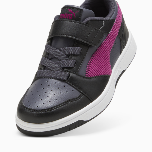 Rebound V6 lo Cord Sneakers Kids, PUMA Black-Magenta Gleam-Galactic Gray, large-ZAF