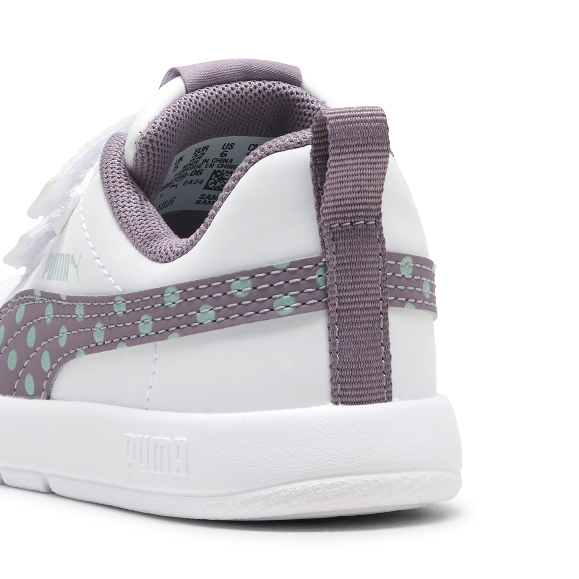 PUMA Courtflex V3 Dotty sneakers voor Dames, Wit, Maat 22 thumbnail 5