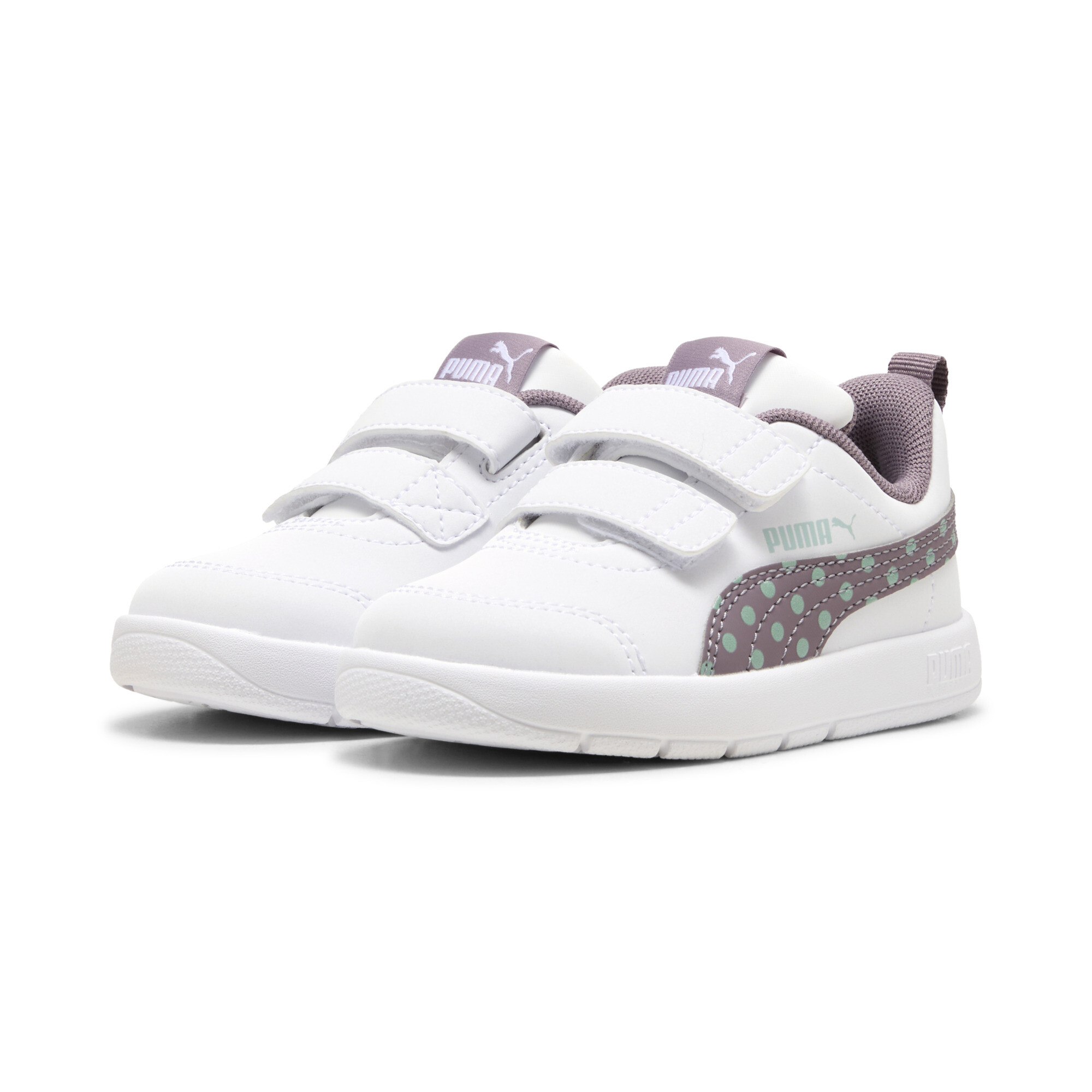 PUMA Courtflex V3 Dotty sneakers voor Dames, Wit, Maat 22 thumbnail 6