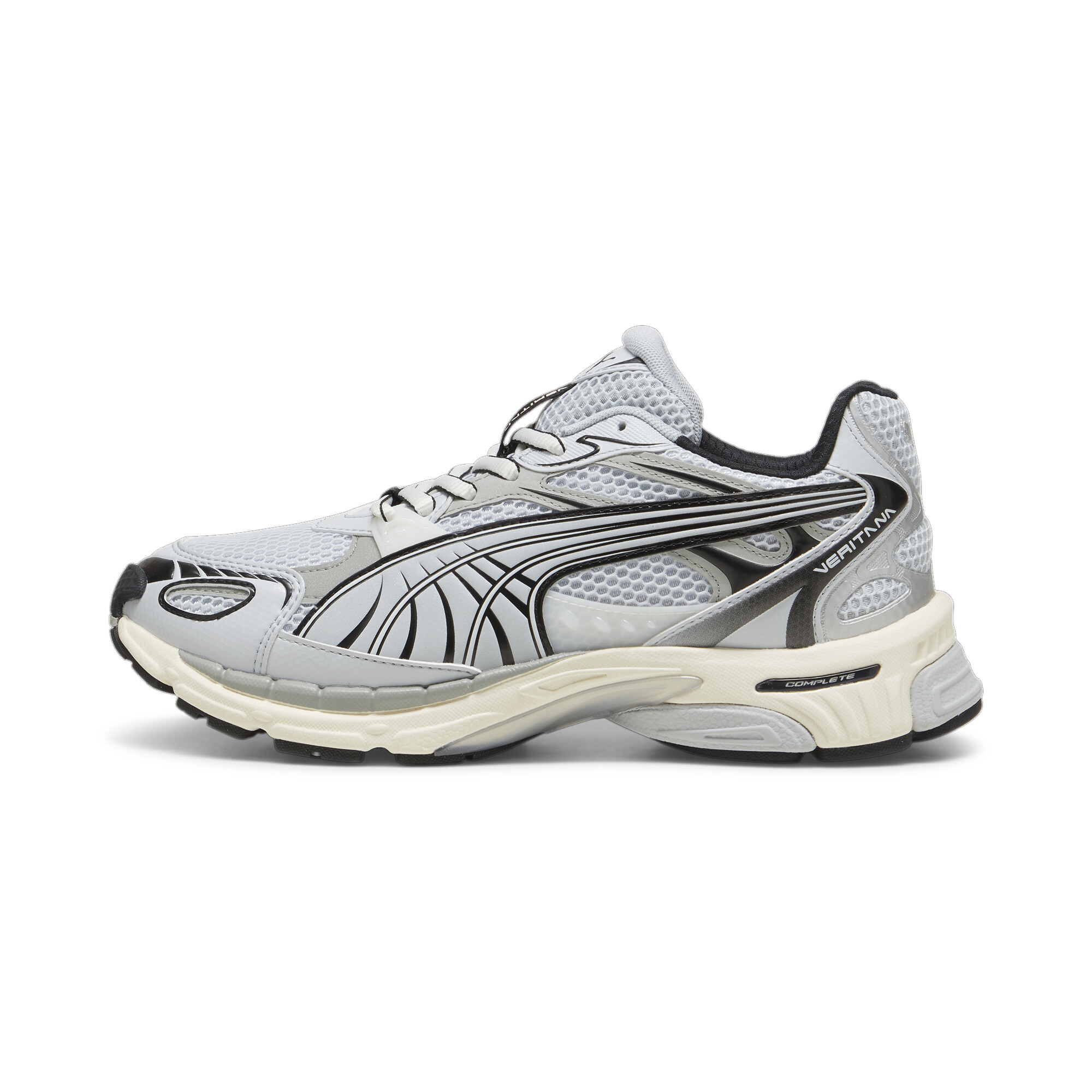 Puma Veritana Essence Sneakers Unisex Schuhe | Mit Plain | Platinum Gray/Frosted Ivory | Größe: 42.5