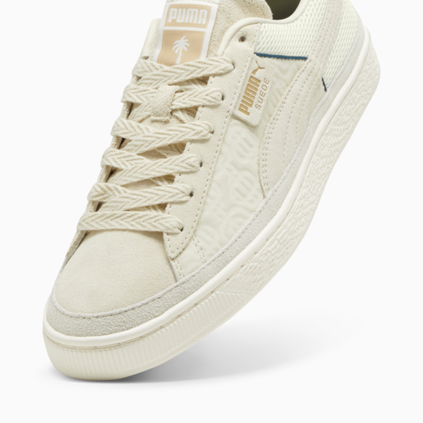 Zapatillas PUMA x PALM TREE CREW de ante unisex, Alpine Snow-Warm White, large-ARG