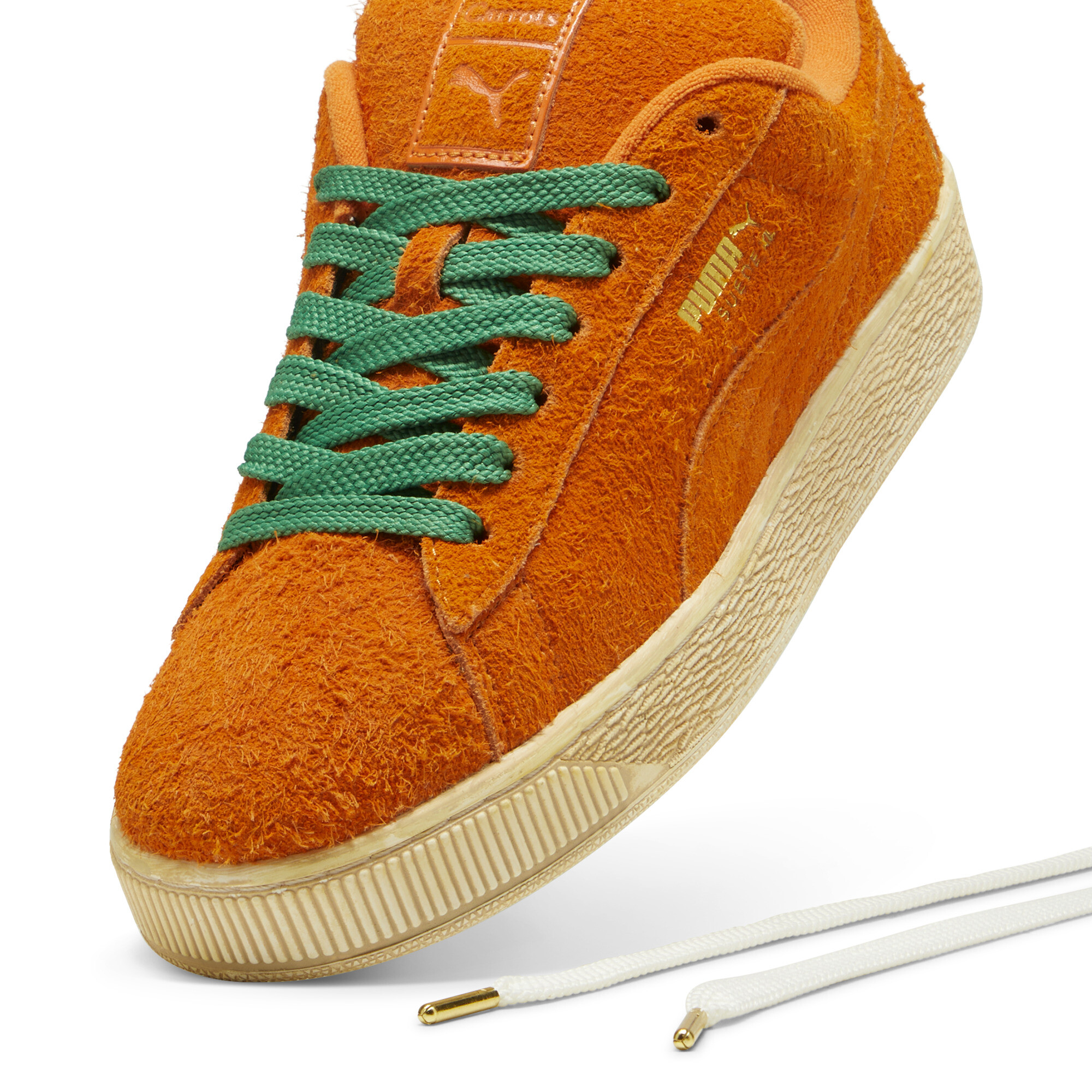 Kids' PUMA Suede XL CARROTS Sneakers In Orange, Size EU 42