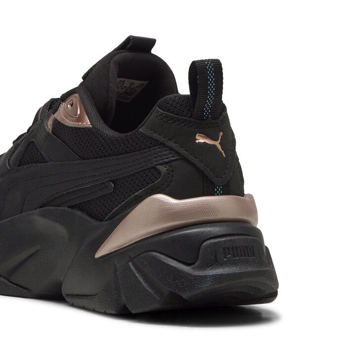 国内配送 PUMA W SOPHYR LLIC BLACK/ROSE GOLD Puma Sophyr Metallic Wns Black Rose Gold Women Platform