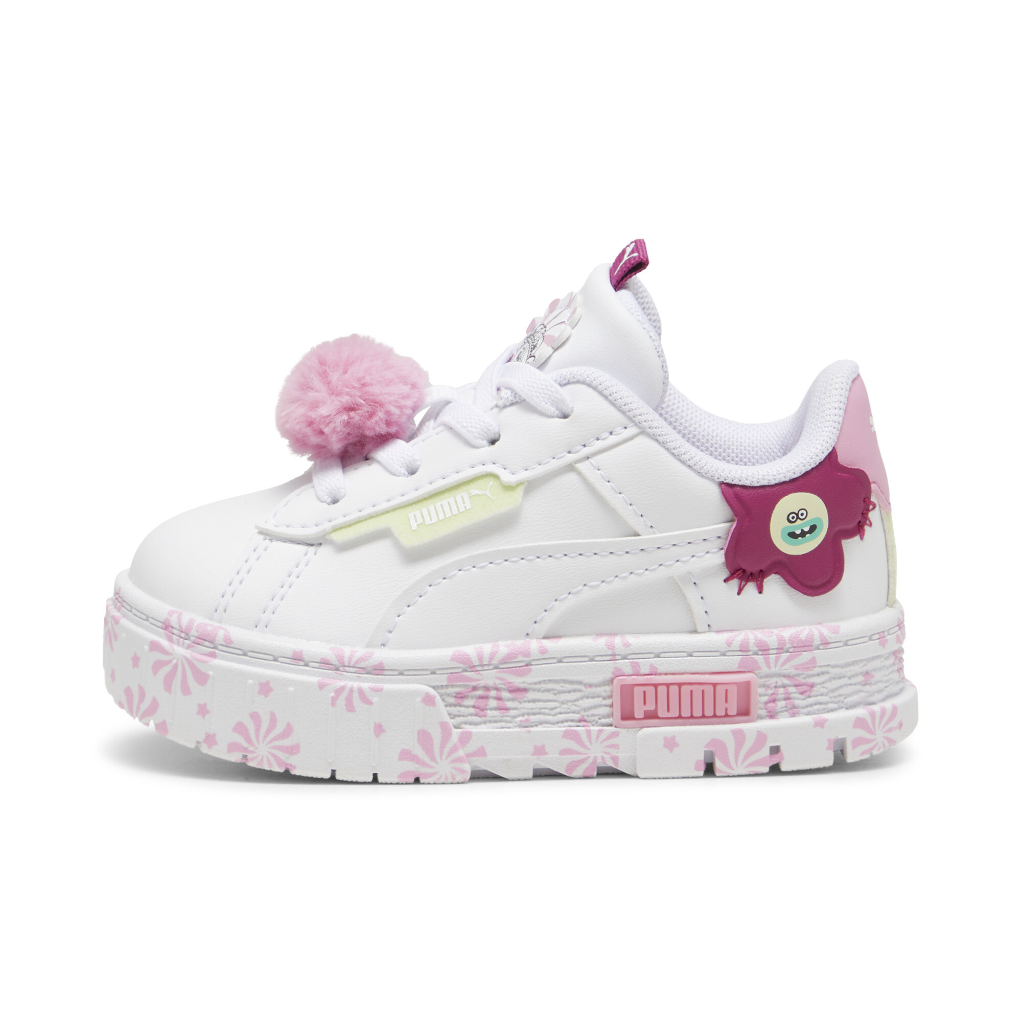 Kids' PUMA Mayze Crashed Trolls 2 Sneakers Toddler In White, Size EU 25