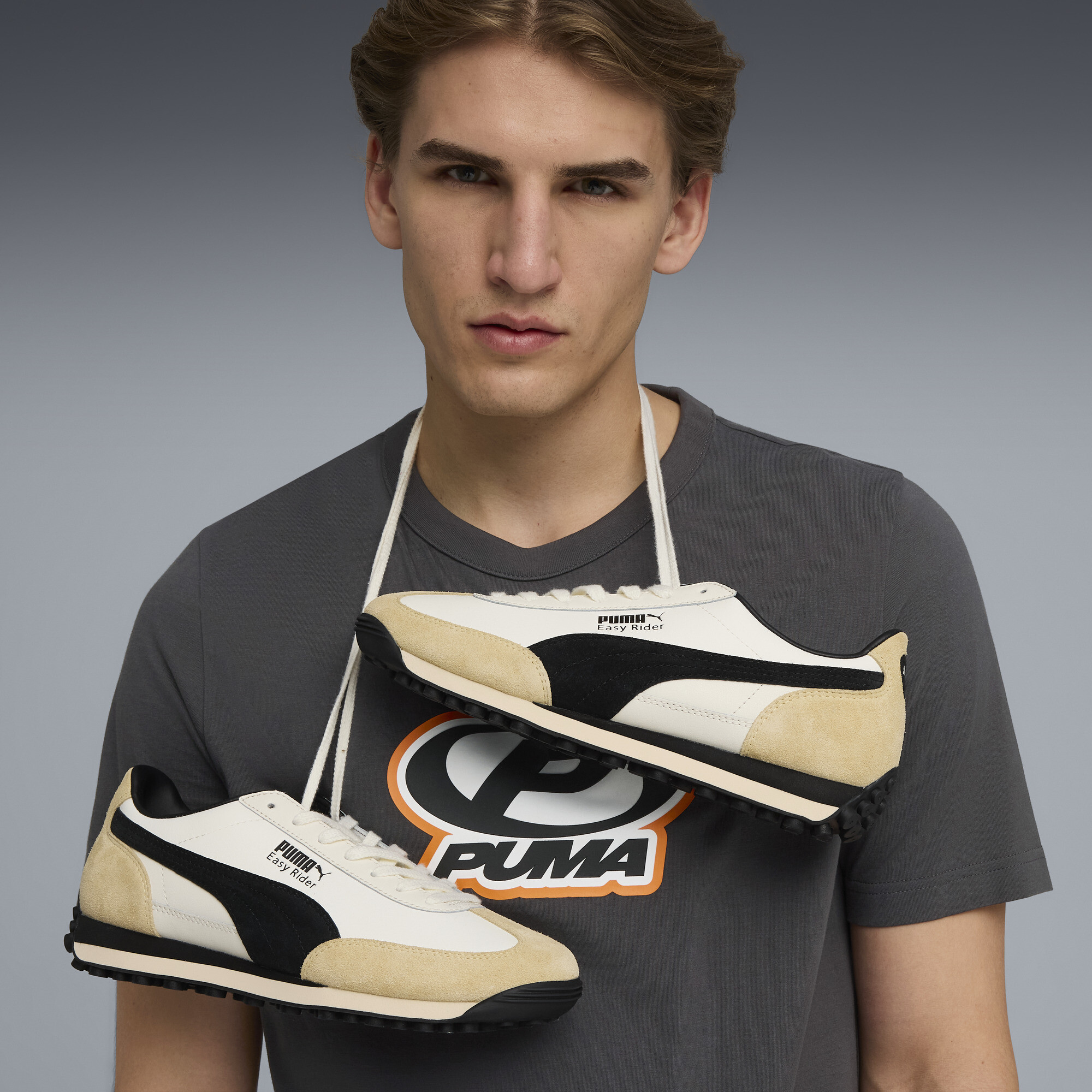 PUMA Easy Rider Mix sneakers unisex, Zwart/Wit, Maat 37,5 thumbnail 8