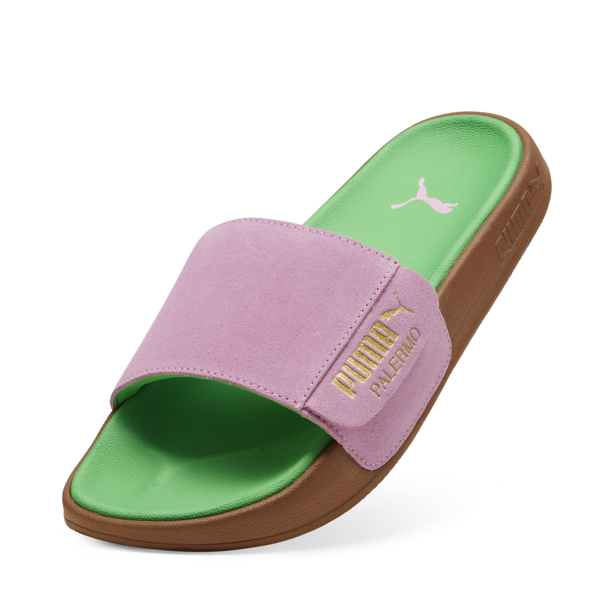 PUMA Leadcat 2.0 Palermo uniseks folieslippers, Roze/Groen/Goud