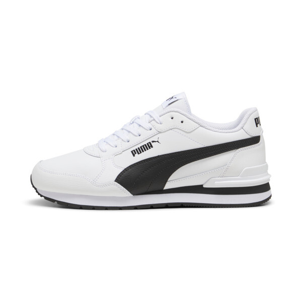 PUMA ST Runner v4 Leather Men's Sneakers in White/Black/Cast Iron - 399068_02