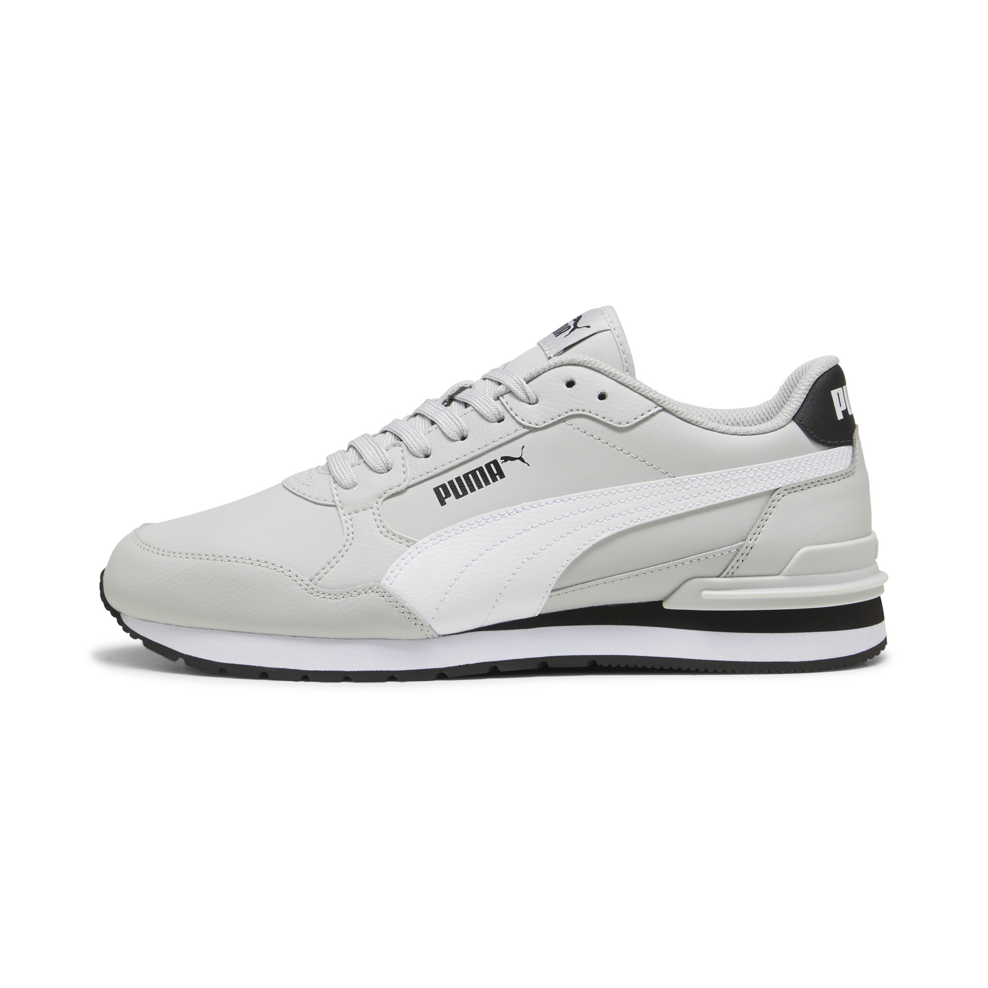 Puma ST Runner v4 Leather Sneakers Unisex Schuhe | Cool Light Gray/White/Black | Größe: 40