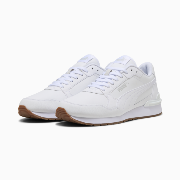 Zapatillas ST Runner v4 Cuero, PUMA White-Glacial Gray-Gum, large-ARG