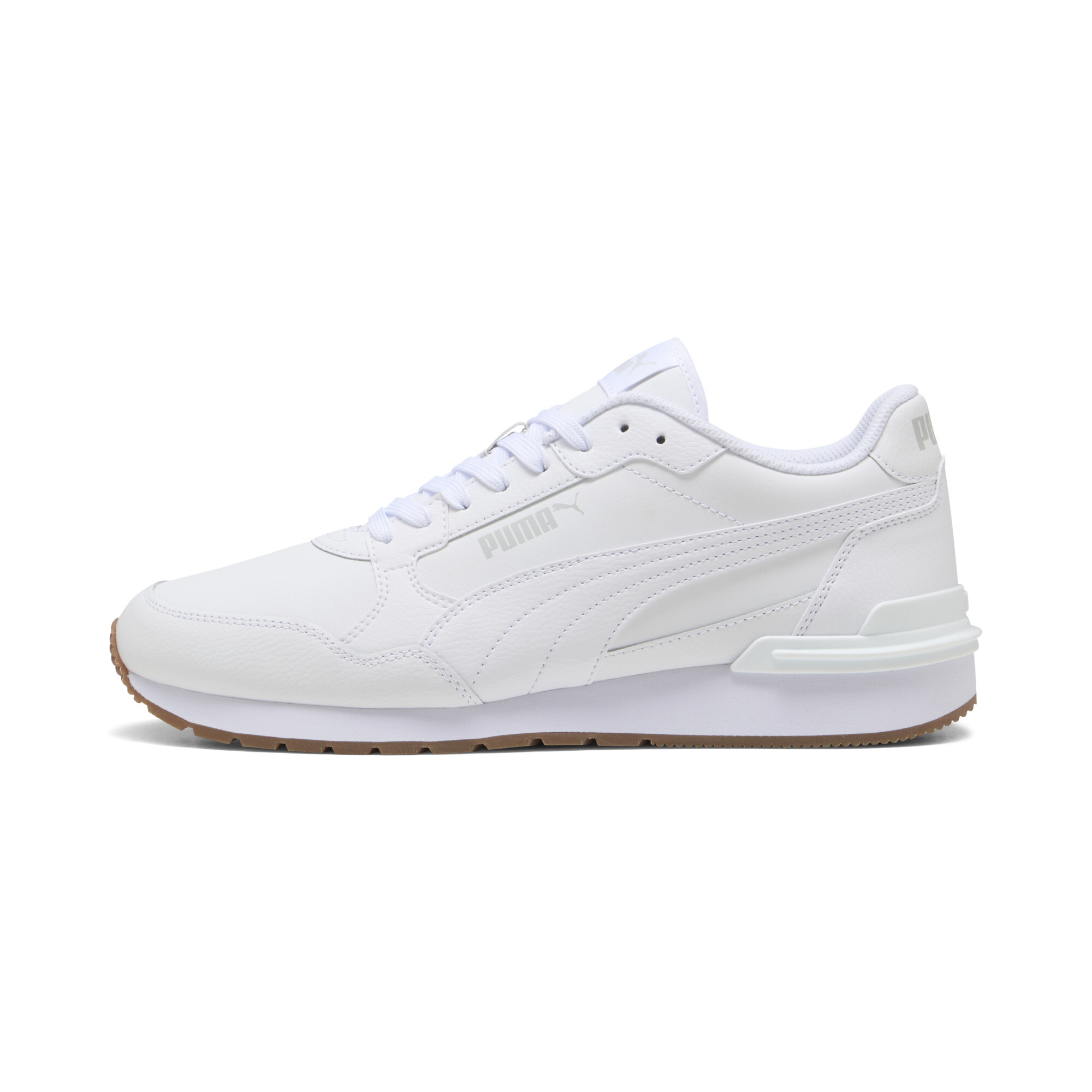 PUMA ST Runner v4 Leather Men's Sneakers in White, Size 8