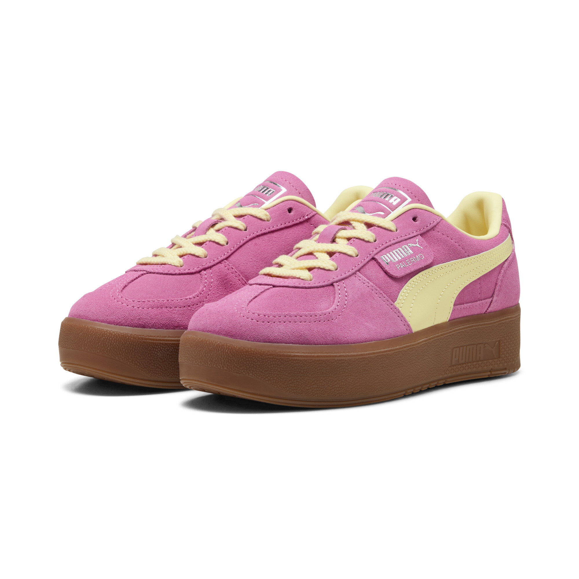 PUMA Palermo Elevata sneakers voor Dames, Roze/Goud, Maat 39 thumbnail 6