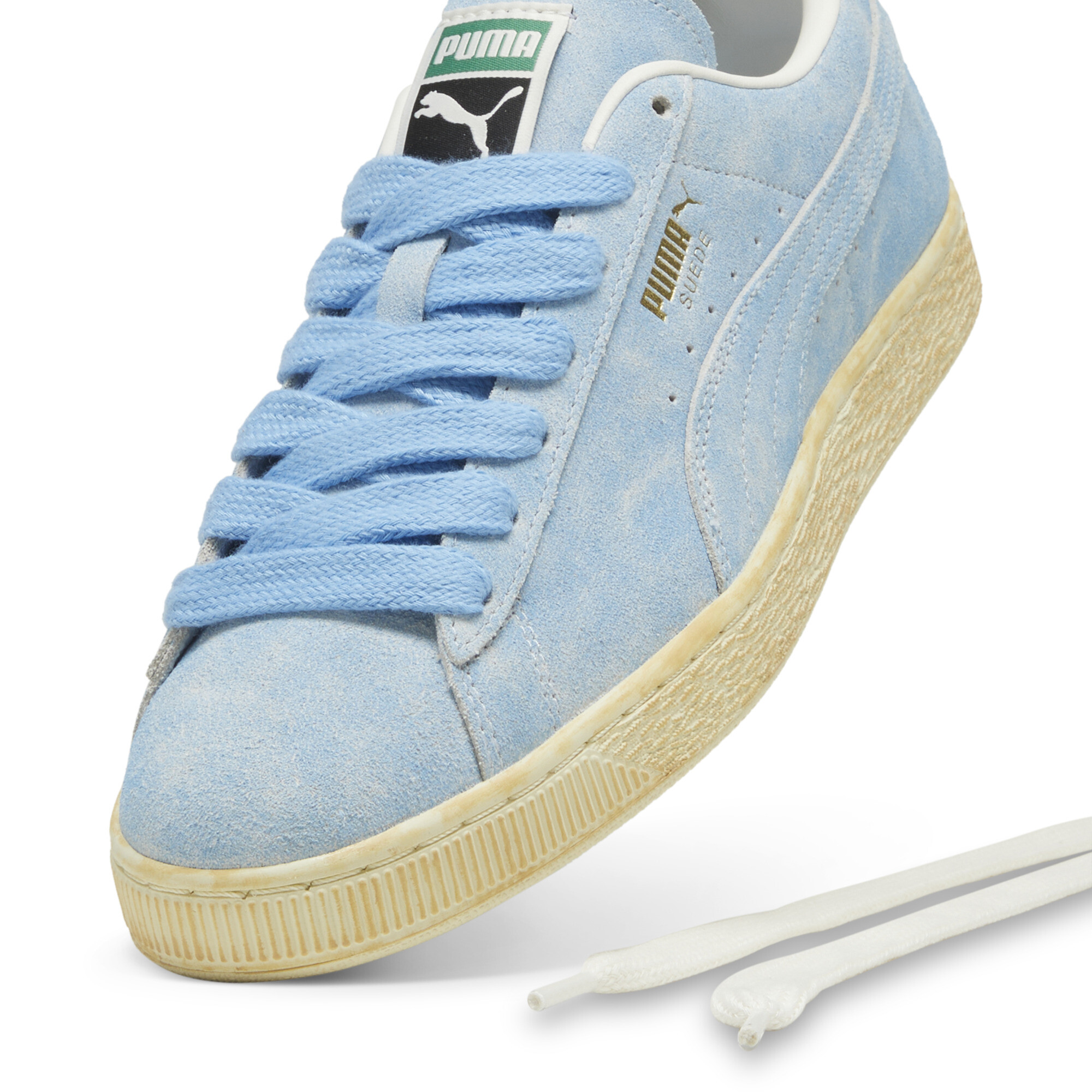 Puma Suede Faded Sneakers Unisex, Gray, Size 44.5, Shoes