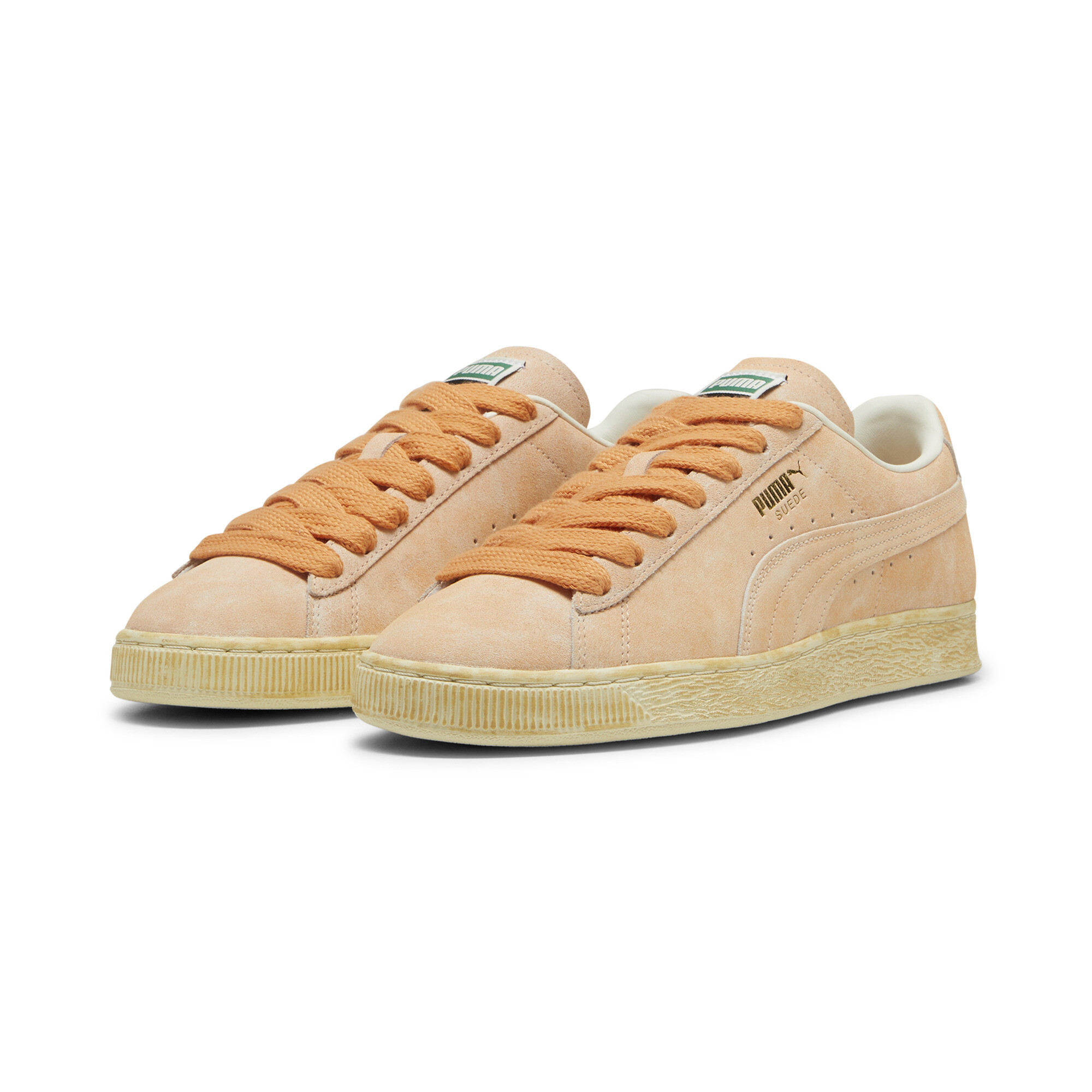 Puma Suede Faded Sneakers Unisex, Orange, Size 45, Shoes