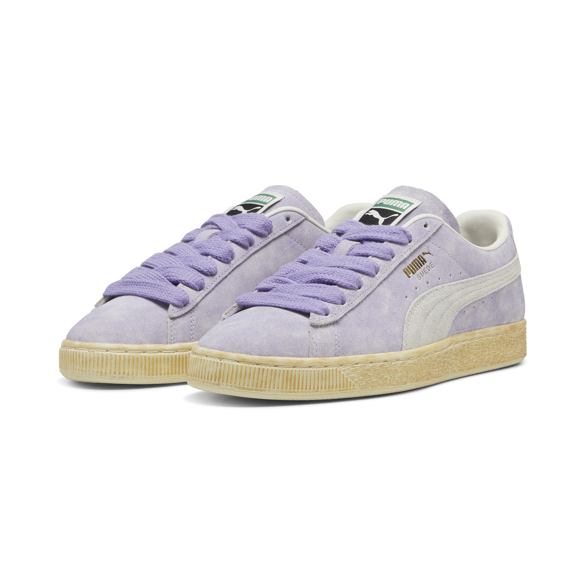 Puma Suede Faded Sneakers Unisex, Purple, Size 37, Shoes